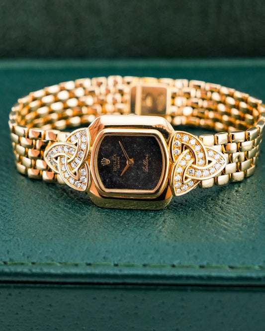 Rolex Cellini Yellow Gold Diamond Black Dial - HOURLY 