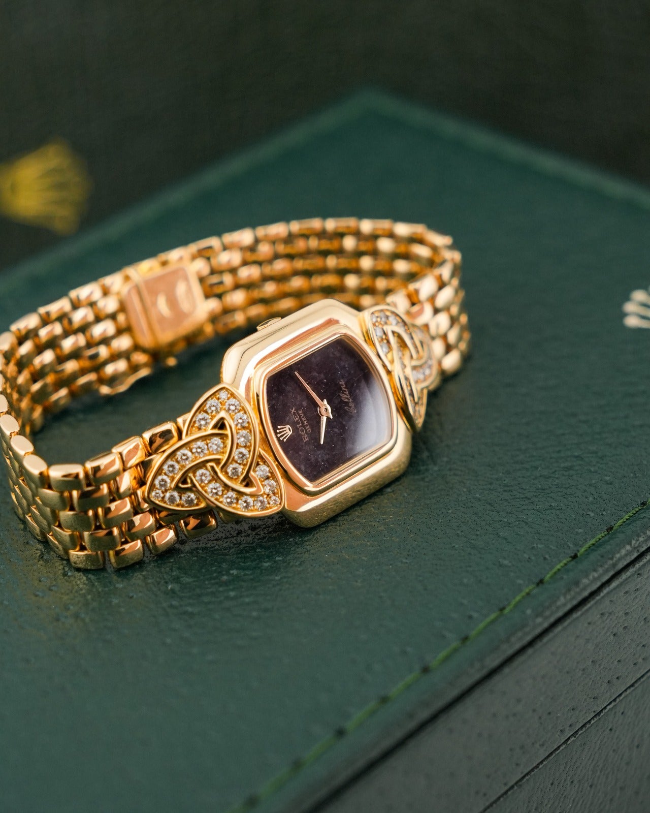 Rolex Cellini Yellow Gold Diamond Black Dial