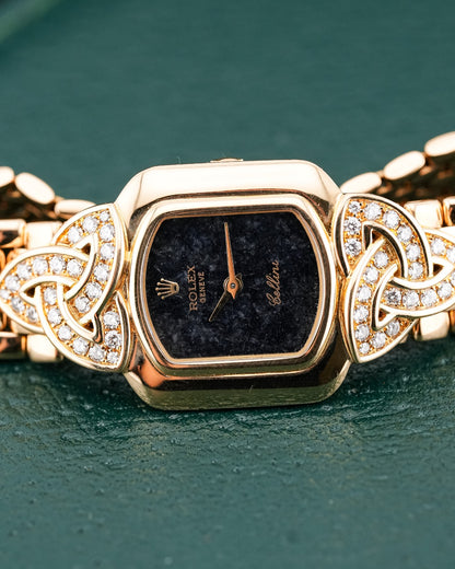Rolex Cellini Yellow Gold Diamond Black Dial