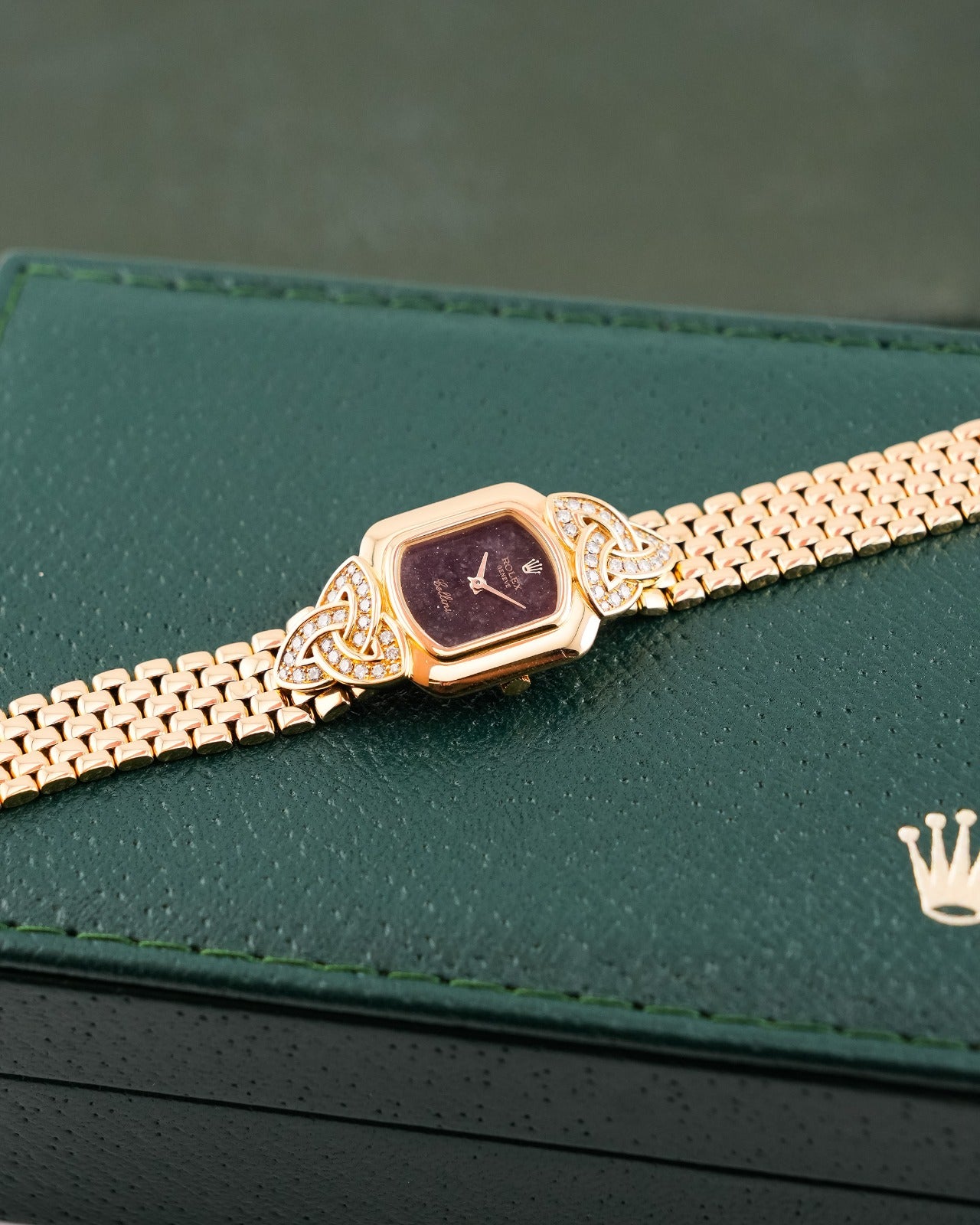 Rolex Cellini Yellow Gold Diamond Black Dial