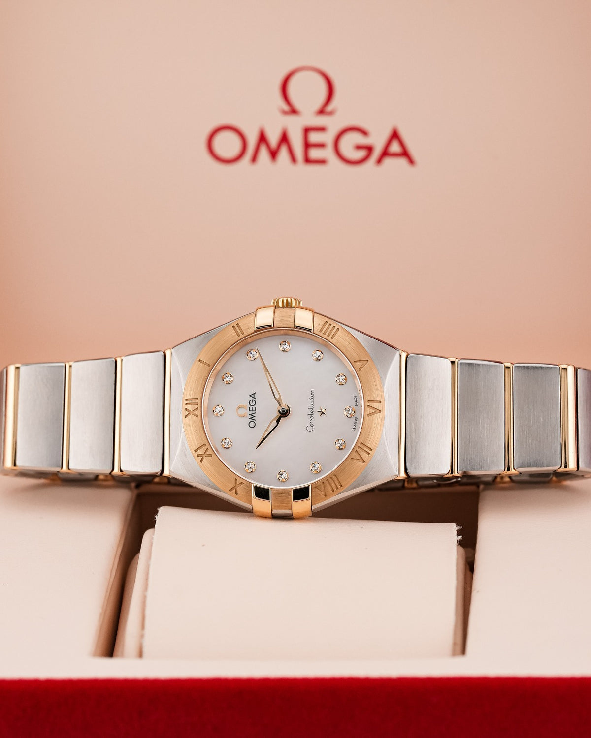 Omega Constellation 28mm Steel & YellowGold Mother Of Pearl 2022 - HOURLY 