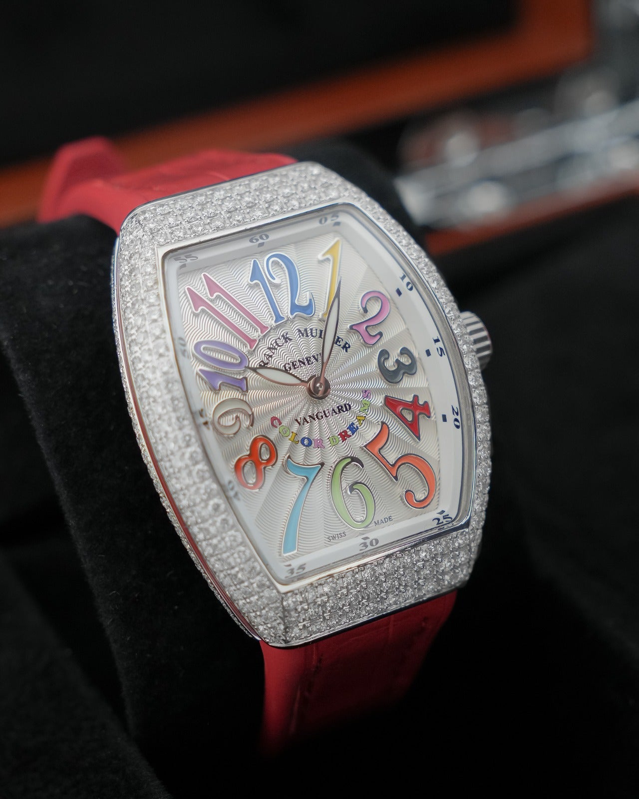 Franck Muller Vanguard 32mm Color dreams Red Diamond afterset