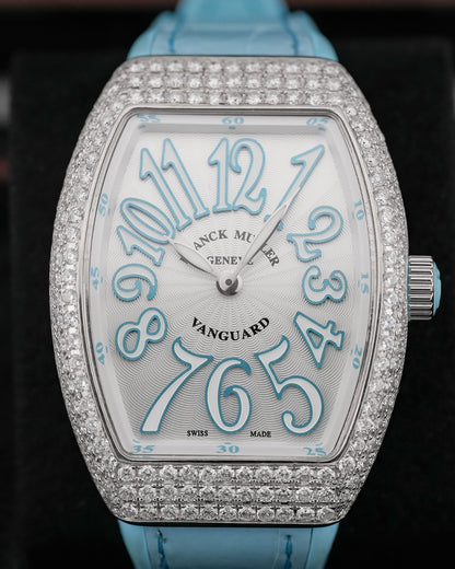 Franck Muller Vanguard 35mm Tiffany Blue Diamond afterset - HOURLY 