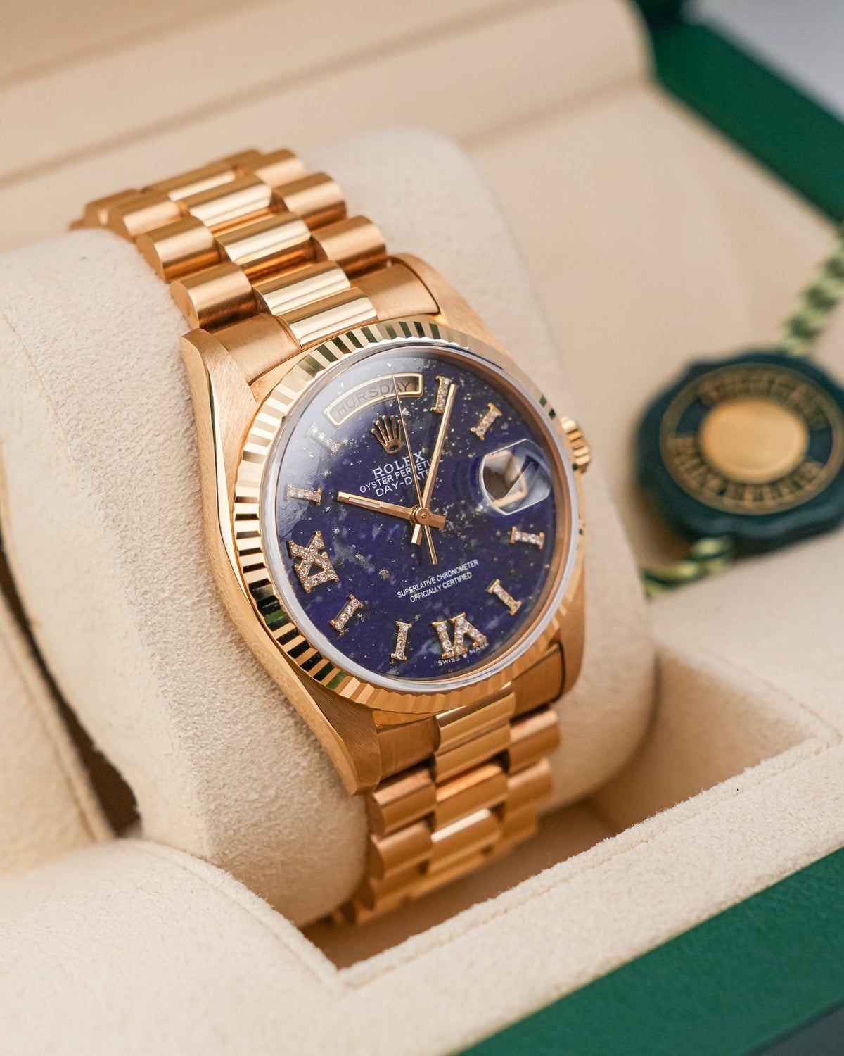 Rolex DayDate 36mm President YellowGold Aftermarket Lapis Lazuli Stone Dial - HOURLY 