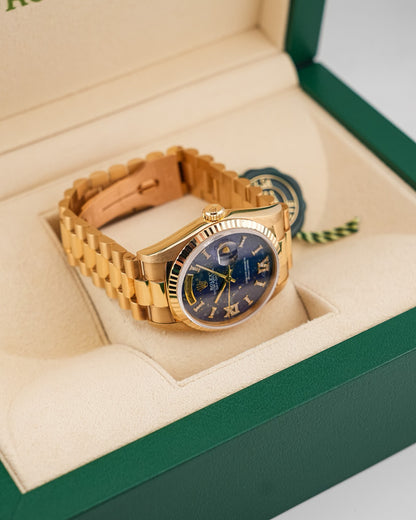 Rolex DayDate 36mm President YellowGold Aftermarket Lapis Lazuli Stone Dial - HOURLY 
