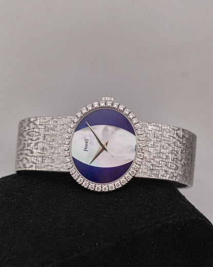 Piaget White Gold Oval 'Mother Of Pearl & Lapis Lazuli Dial - HOURLY 