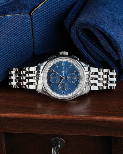 Breitling Premier Chrono 42mm Steel Blue Dial Unworn 2021