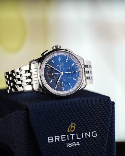 Breitling Premier Chrono 42mm Steel Blue Dial Unworn 2021