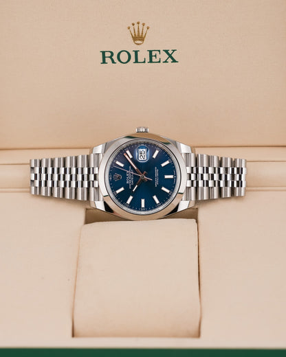 Rolex Datejust 41mm Stainless Steel Blue Index Dial Jubilee 2026