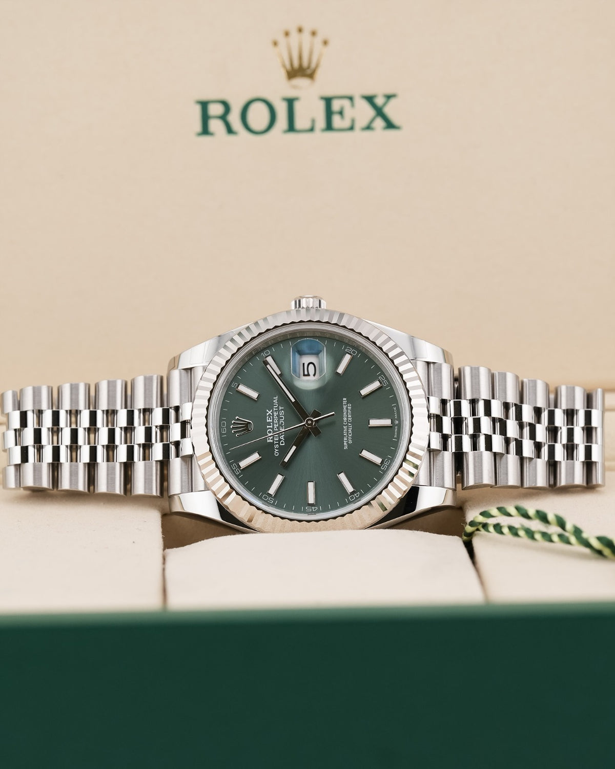 Rolex Datejust 41mm Fluted Bezel Mint Green Jubilee 2026