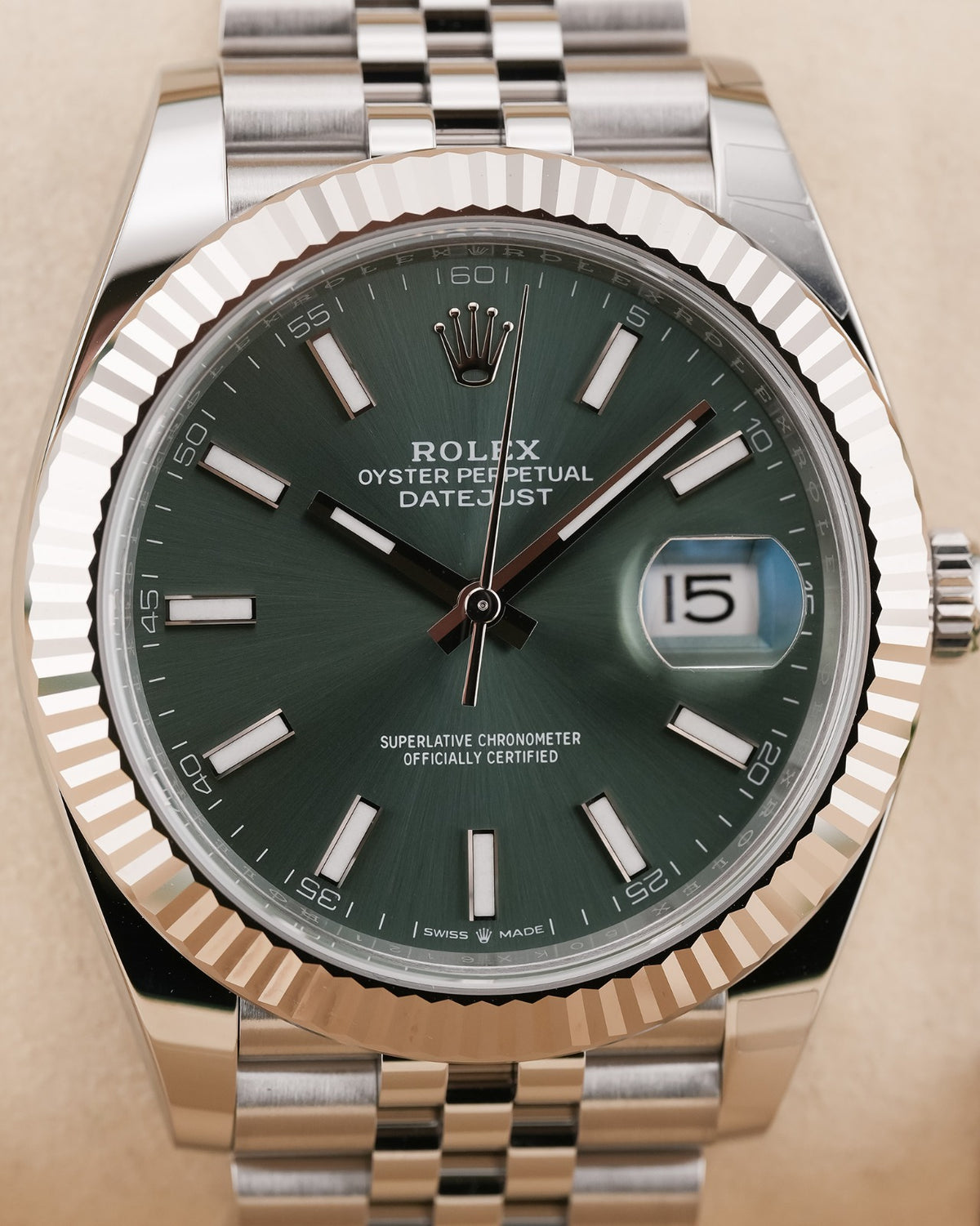 Rolex Datejust 41mm Fluted Bezel Mint Green Jubilee 2026