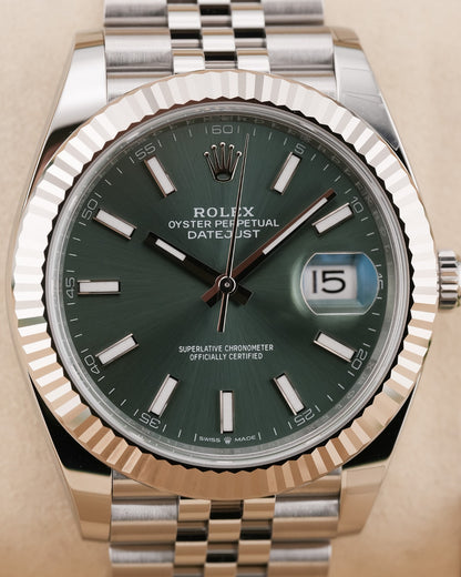 Rolex Datejust 41mm Fluted Bezel Mint Green Jubilee 2026