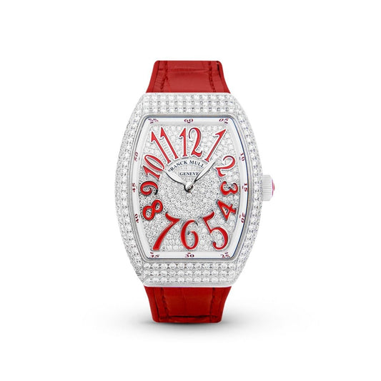 Franck Muller Vanguard 32mm Red pave diamond afterset