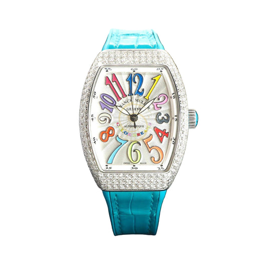 Franck Muller Vanguard 32mm Color dreams Blue Diamond afterset